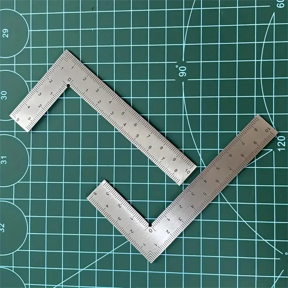 Mini Stainless Steel L-Shaped Double-Sided Precision Scale Ruler -