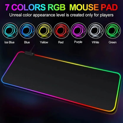1 Pcs Large Gaming Mouse Pad Light Modes Touch Control Extended Soft