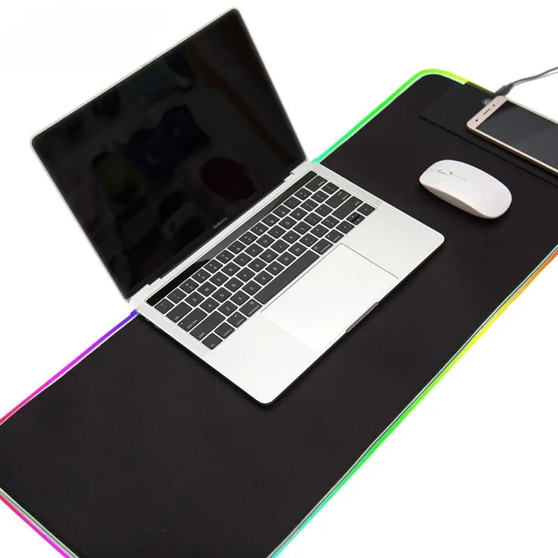 1 Pcs Large Gaming Mouse Pad Light Modes Touch Control Extended Soft