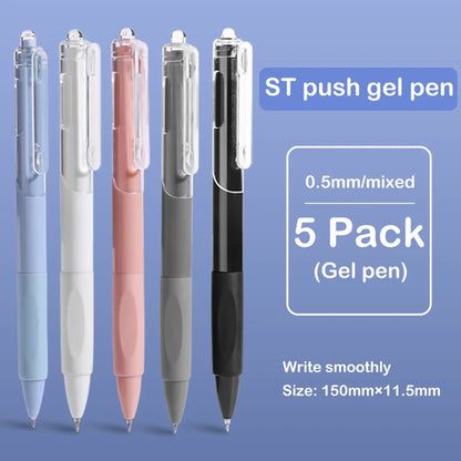 5 pcs gel pen ins smooth press quick-drying  0.5mm black pen ballpoint
