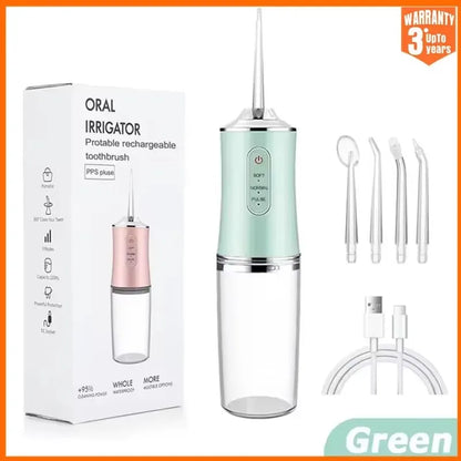 Oral Irrigator Portable Dental Water Flosser USB Rechargeable Water