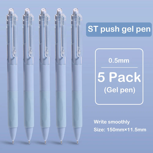 5 pcs gel pen ins smooth press quick-drying  0.5mm black pen ballpoint
