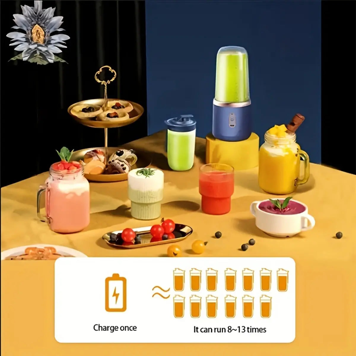 Portable Blender Bottle Electric 6 Blades Multifunction Juice Blender