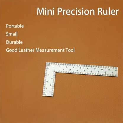 Mini Stainless Steel L-Shaped Double-Sided Precision Scale Ruler -