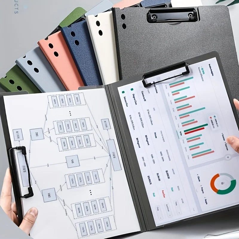 1pc A4 File Folders, Documents Organizer, Clipboard With Cover, Paper