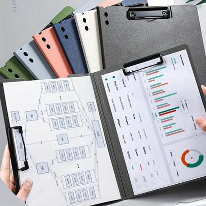 1pc A4 File Folders, Documents Organizer, Clipboard With Cover, Paper