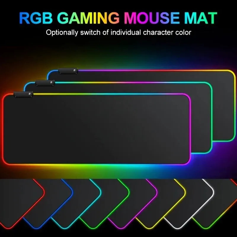 1 Pcs Large Gaming Mouse Pad Light Modes Touch Control Extended Soft