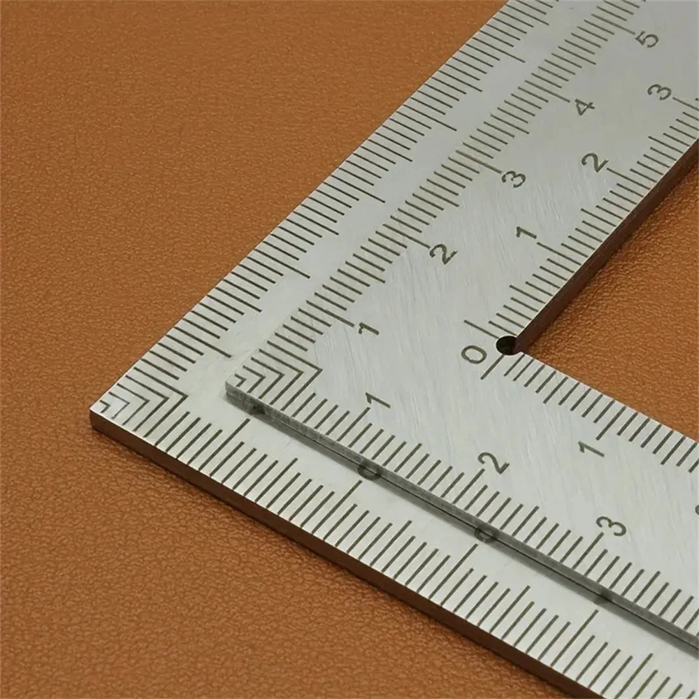 Mini Stainless Steel L-Shaped Double-Sided Precision Scale Ruler -