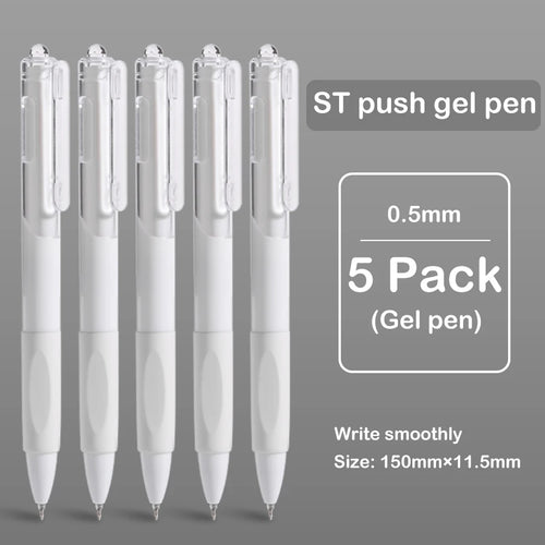 5 pcs gel pen ins smooth press quick-drying  0.5mm black pen ballpoint