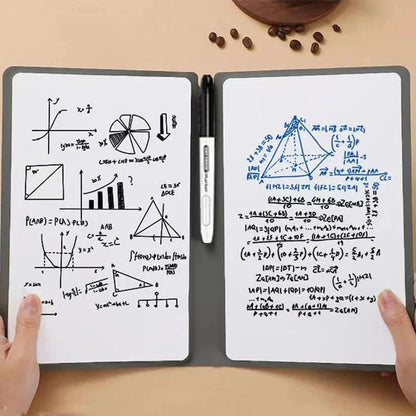 A5 Reusable Whiteboard Notebook Memo Book With Free Whiteboard Pen