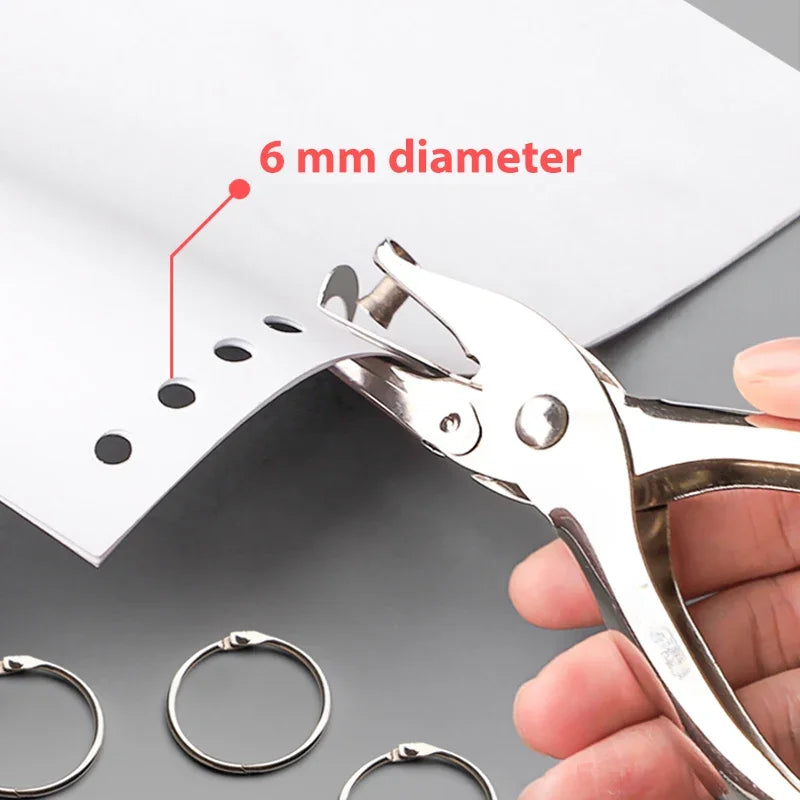 Single Hole Punch 8 Sheet Capacity 6mm Diameter Hole Puncher Hand