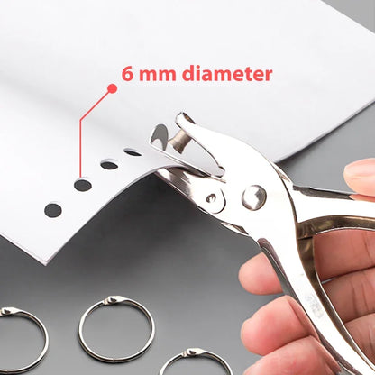Single Hole Punch 8 Sheet Capacity 6mm Diameter Hole Puncher Hand