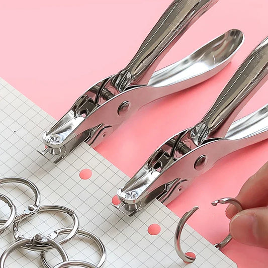 Single Hole Punch 8 Sheet Capacity 6mm Diameter Hole Puncher Hand