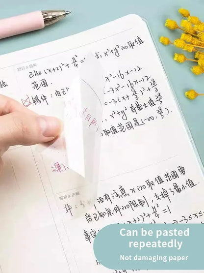 250PCS PET Transparent Sticky Notes Perspective Waterproof Clear