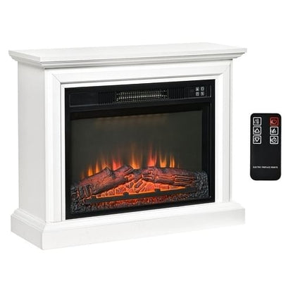 31 inch White Electric Fireplace Heater Dimmable Flame Effect and